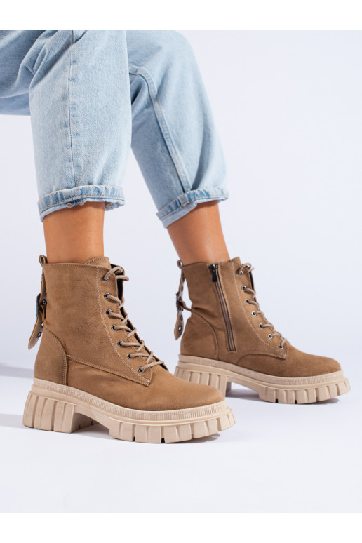 of suede boots with platform T.Sokolski beige