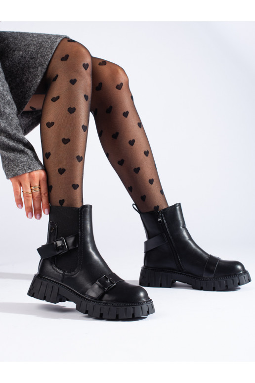 Women's boots with platform black