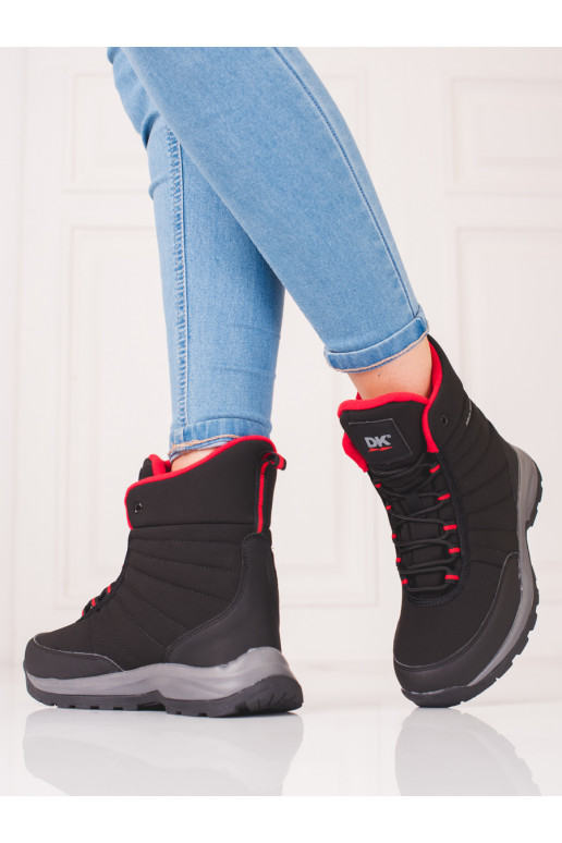 Women's snow boots DK Waterproof black and red