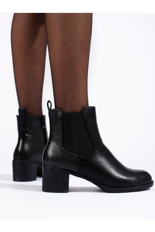 black elegant ankle boots