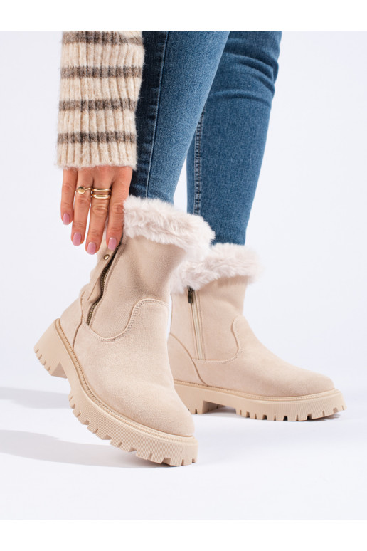 beige of suede boots with fur Potocki