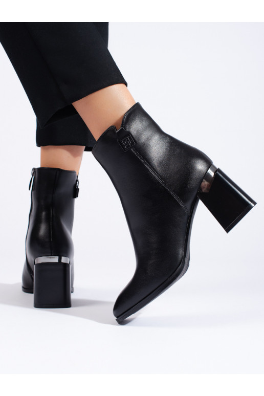 Elegant style boots black on highheels Potocki