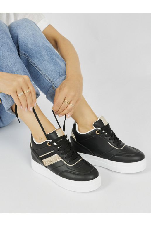 black Sneakers with a hidden wedge