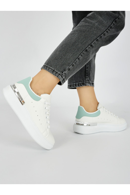 White classic model women's sneakers z greenm elementem