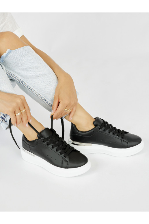 Black classic model women's sneakers with platform