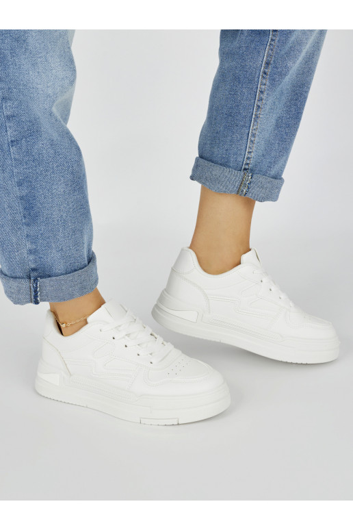 White color Sneakers model shoes with platform