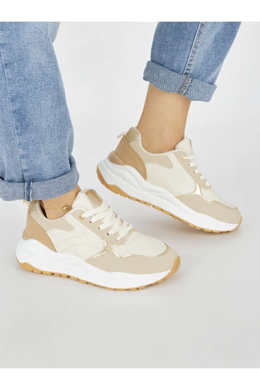 beige womens sneakers on a thick sole