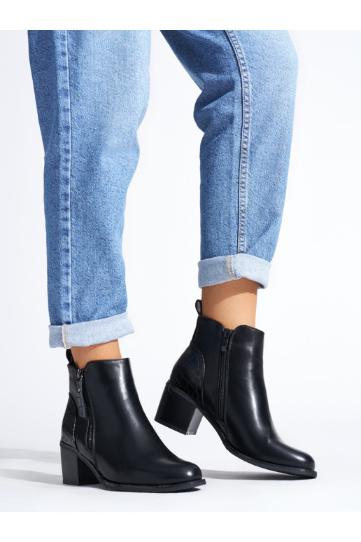 black elegant ankle boots