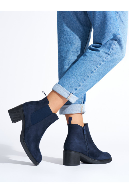 dark blue classic ankle boots