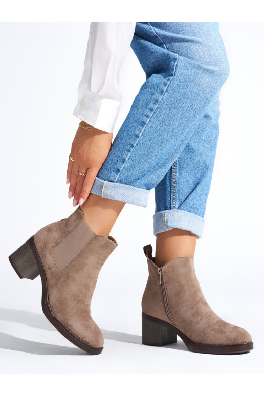 beige classic ankle boots