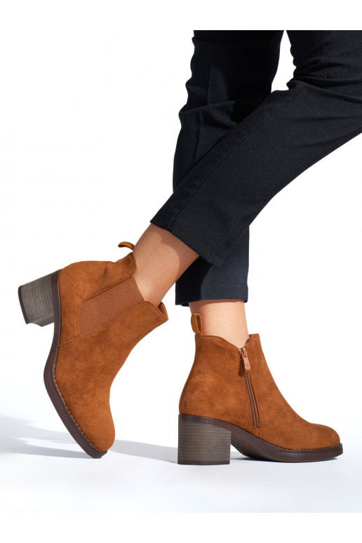 Brown color classic ankle boots