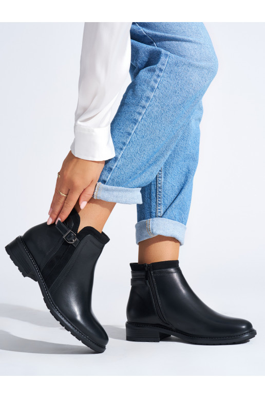 black women's boots on a low heel