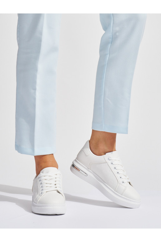 White color sneakers with platform