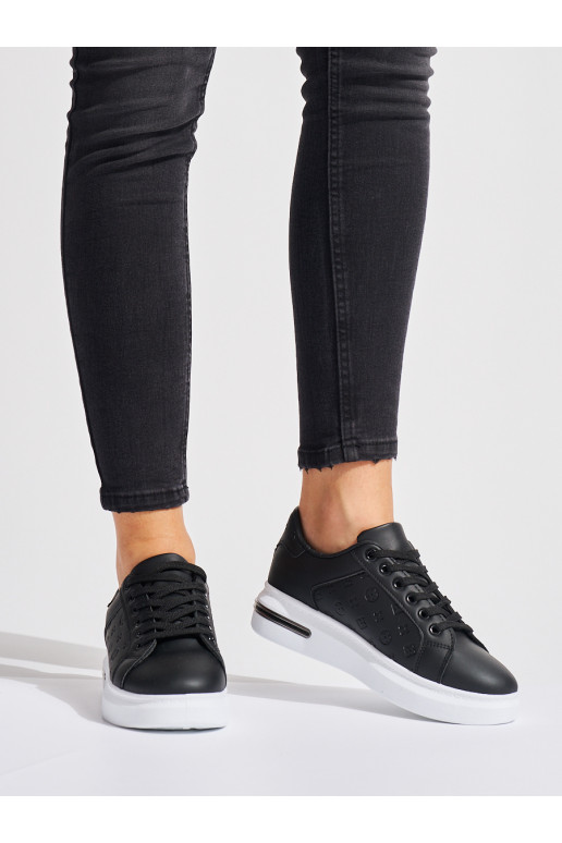 black sneakers with platform