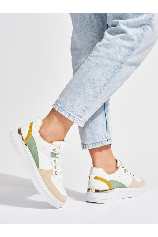 Womens multicolored sneakers with platform