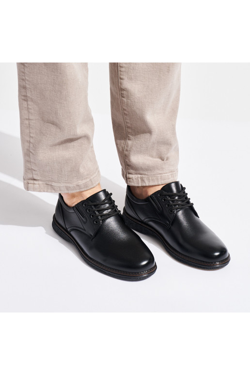 Mens black shoes tied