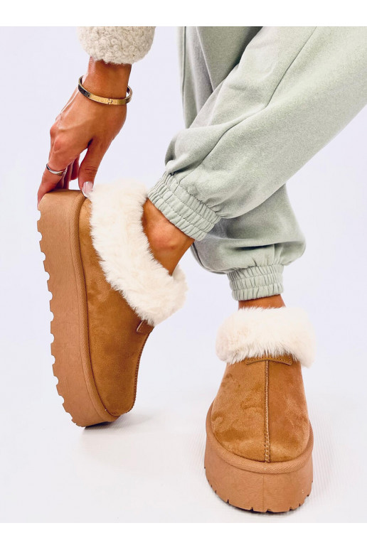 Snow boots short with fur YOGI CAMEL