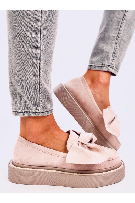 Moccasins of suede with bow TEMPELTON PINK