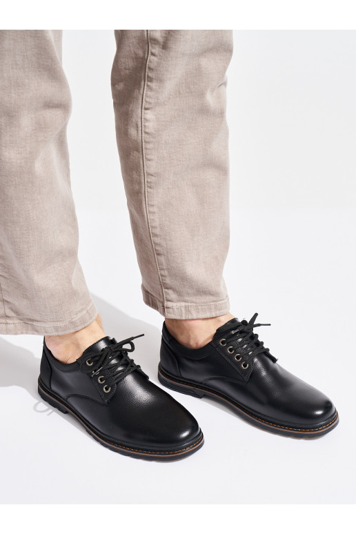 Mens black shoes tied