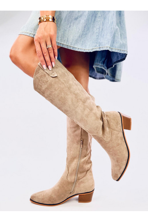 boots of suede cowboy boots TOREZ khaki colors