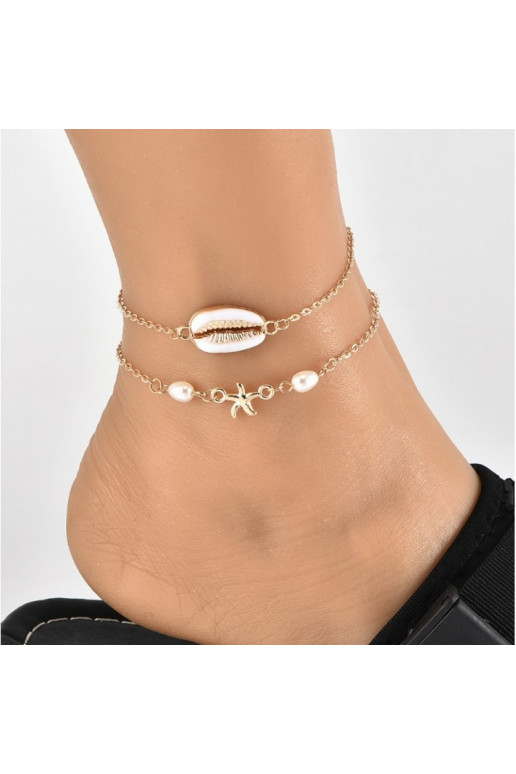 Ankle bracelet two in one muszelki B362