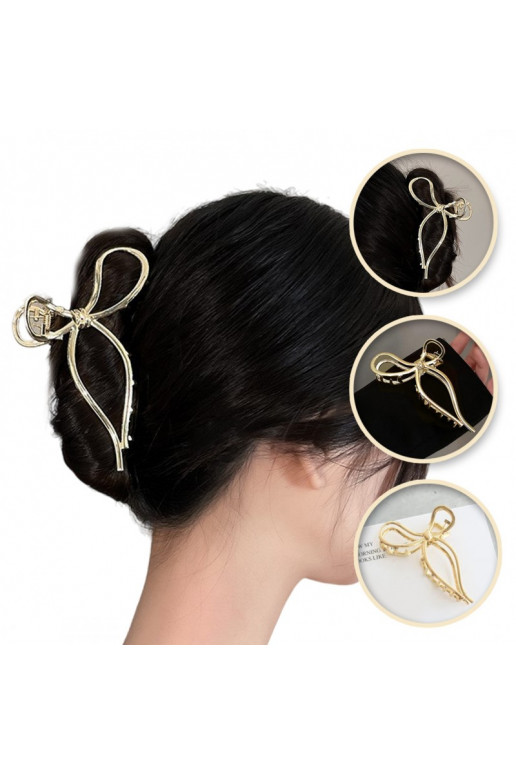 Hair clip, klamra  kokarda GOLD XL SP328