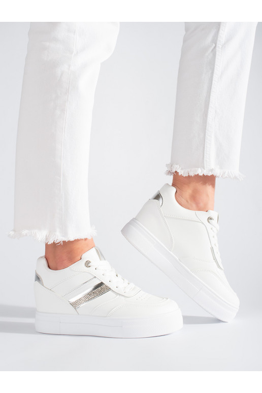 White color Sneakers with a hidden wedge