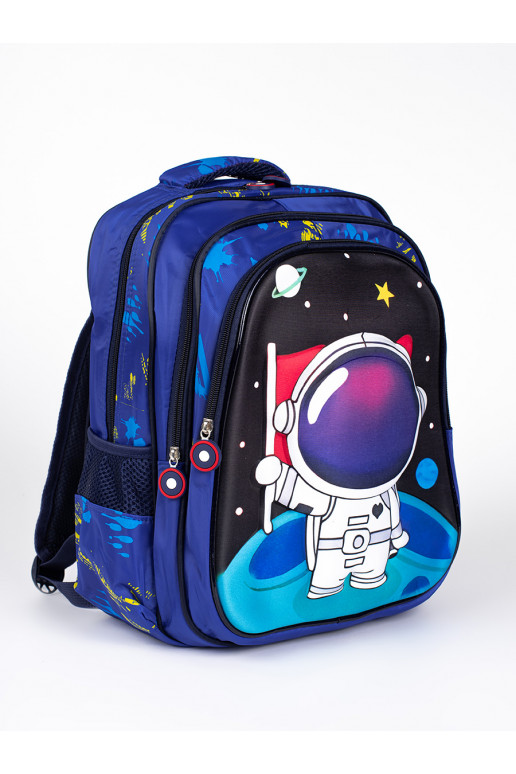 blue backpack dziecięcy z kosmonautą