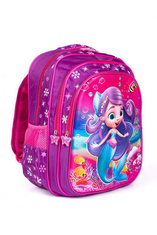 purple backpack for girl z syrenką