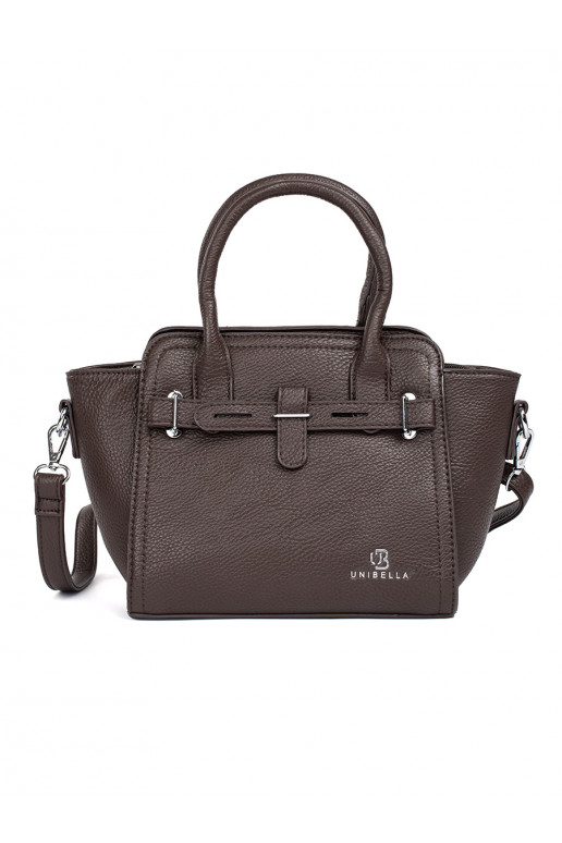 Brown elegant handbag ze silvermi elementami