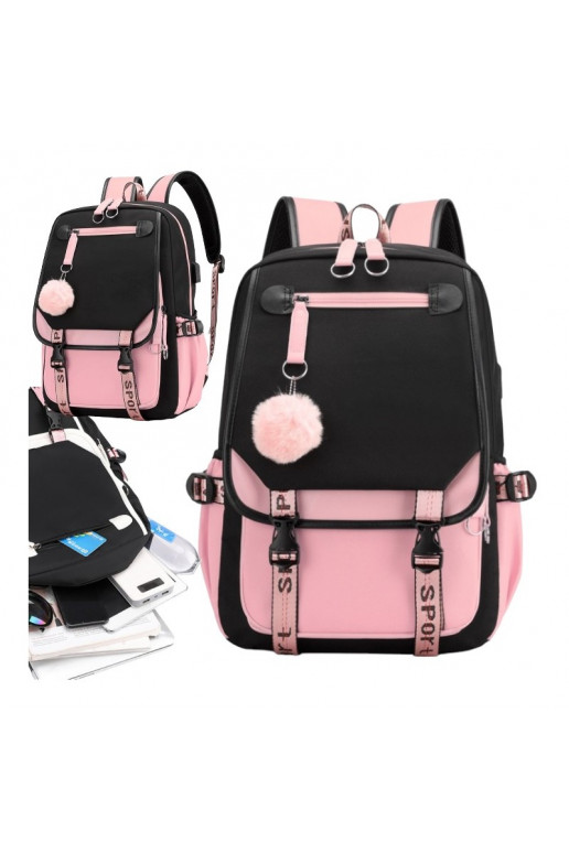 Backpack sportowy szkolny uniwersalny withbrelokiem andUSB PL156R