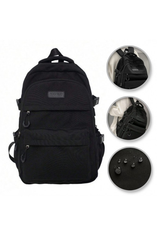 Backpack sportowy szkolny uniwersalny kieszonki black color PL165CZ