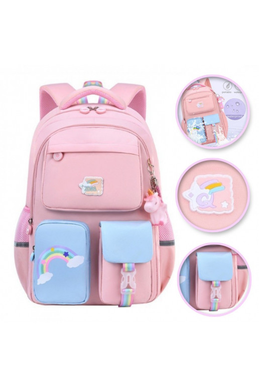 Backpack Rainbow  szkolny uniwersalny kieszonki, odblaski PL160R