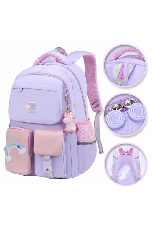 Backpack Rainbow  szkolny uniwersalny kieszonki, odblaski PL160FIO