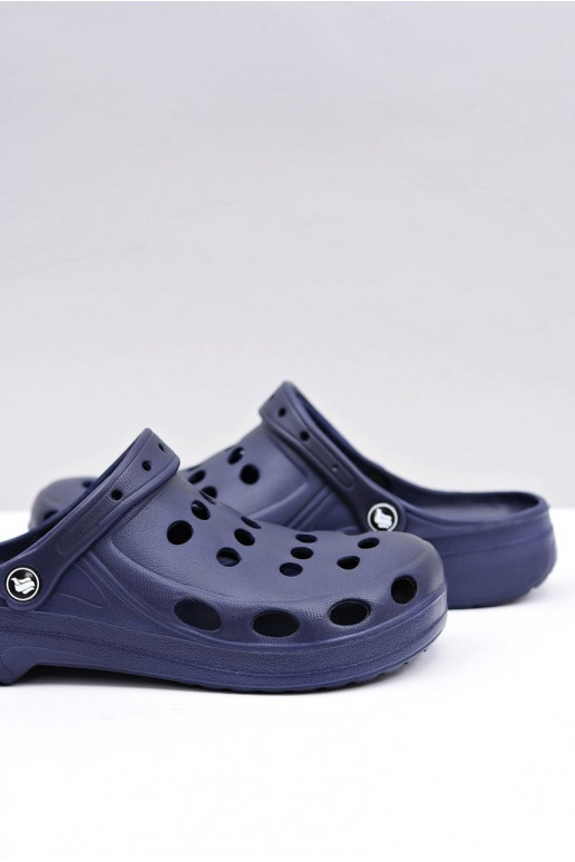 Men's Slides Sandals Crocs Navy Blue