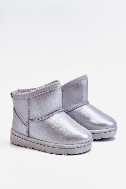 Warm Children's Snow Boots With Fur Silver Scooby