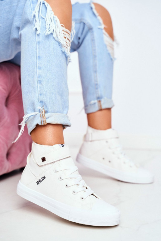 Women's Leather High Sneakers BIG STAR V274541 White