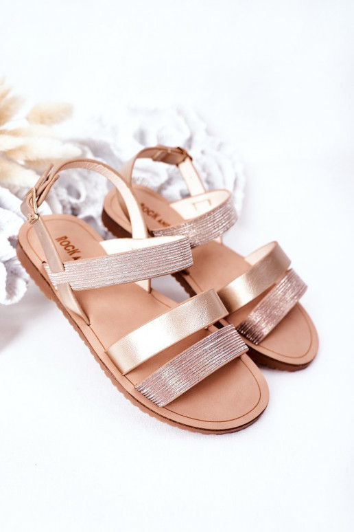 Children's Shiny Sandals Champagne Natalie