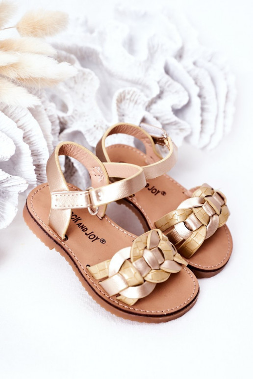 Children's Sandals With Snake Pattern Gold Baxlee