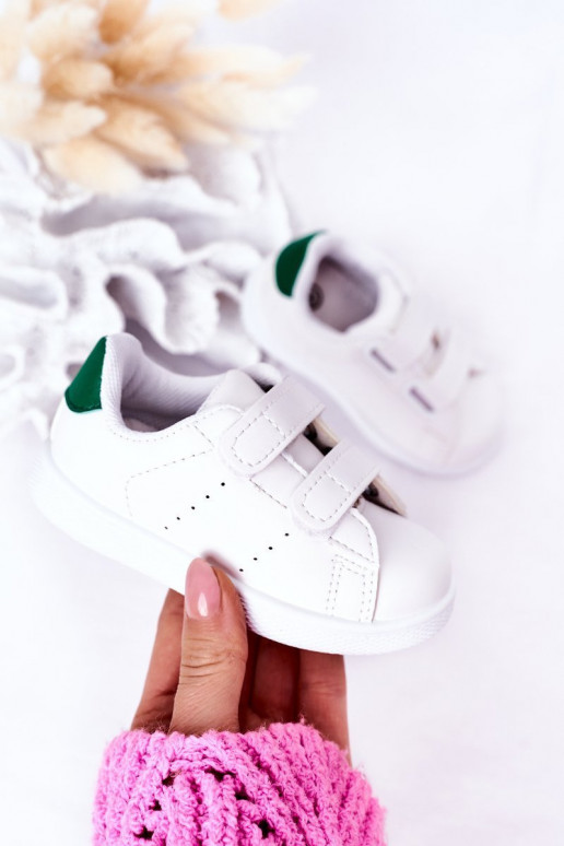 Children's Sneakers With Velcro White-Green California