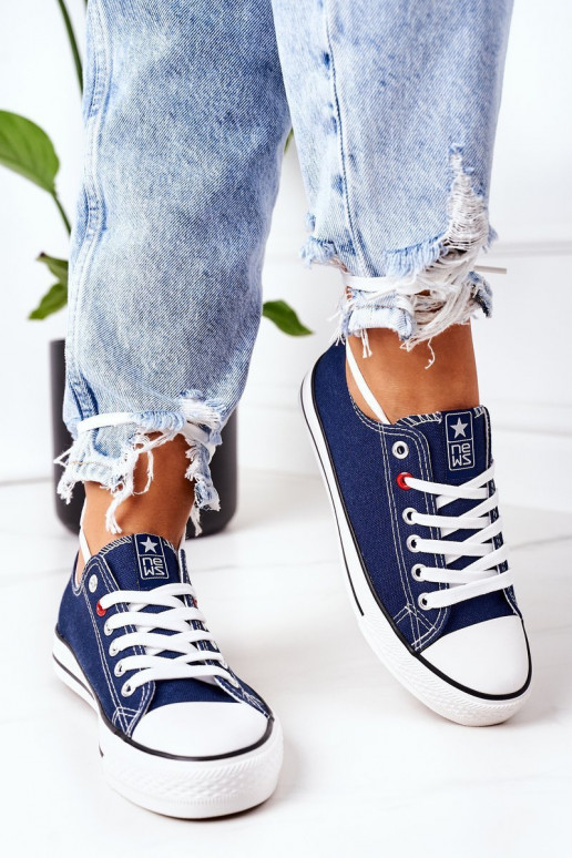 Women's Classic Sneakers Navy Blue Ecoma