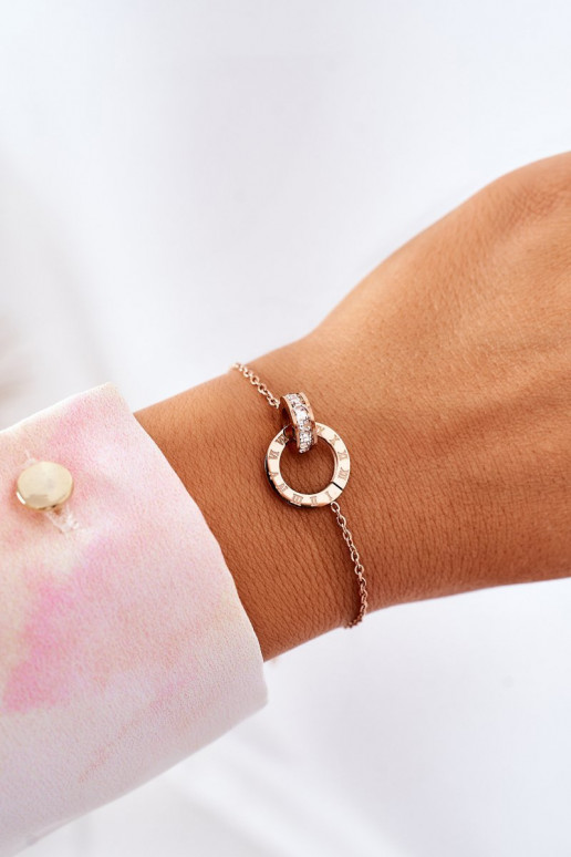 Chain Bracelet With Cubic Zirconia Rose Gold