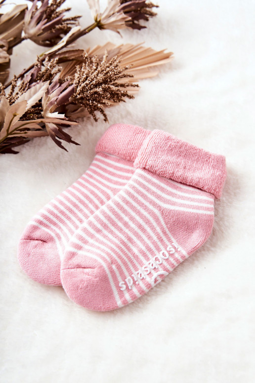 Children's Socks stripes Pink and white