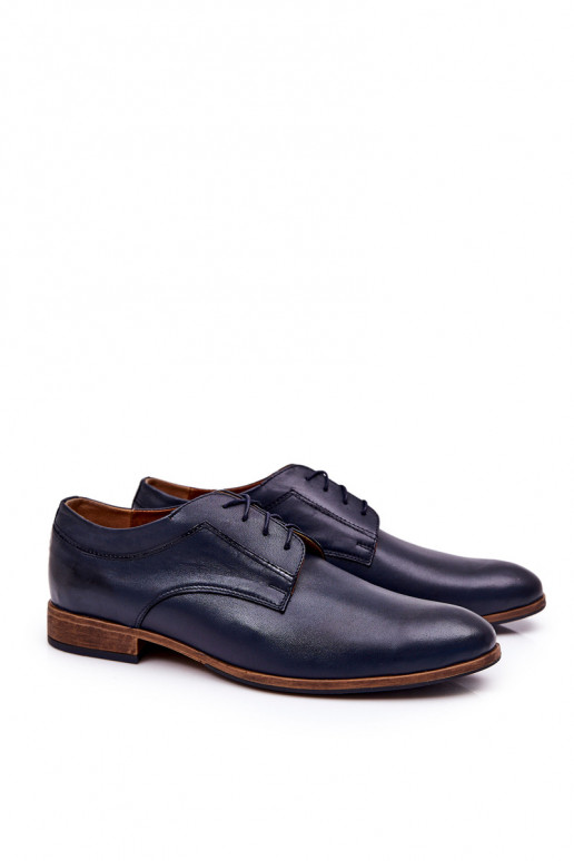 Elegant Leather Bednarek Shoes 684 Navy