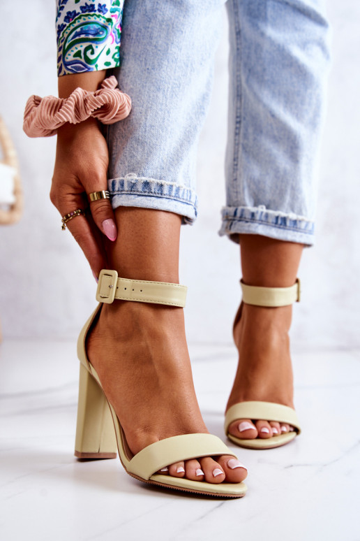 Heel Sandals Pastel Green Georgina 