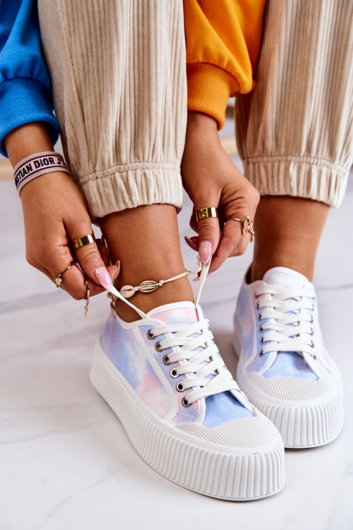 Low Sneakers On Platform Blue-pink Mischa 