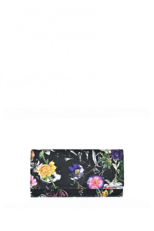 Women's Large Wallet Flowers Big Star JJ674015 Black