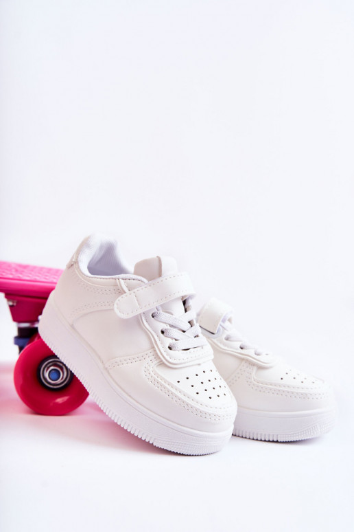 Children's Sport Shoes With Velcro White Elike