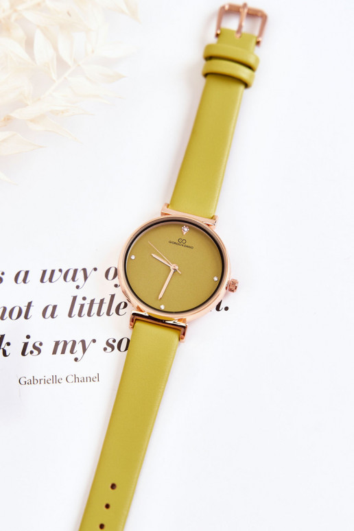 Women's Classic Watch On A Leather Strap Giorgio & Dario Green