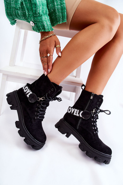 Suede High Boots With Warming Black Danity